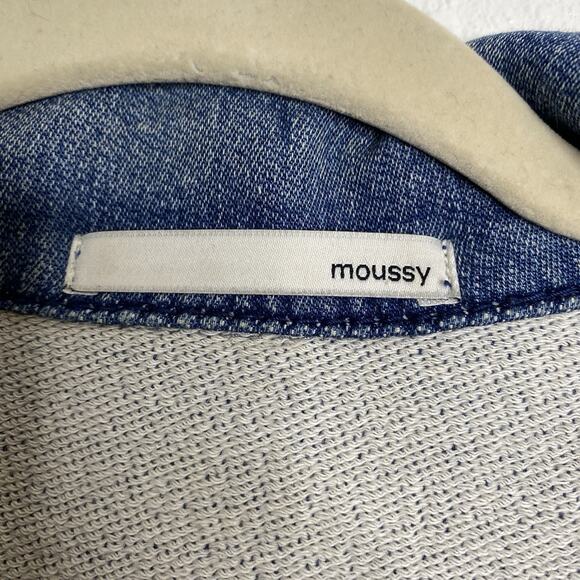 Moussy x iSKO Blue Future Face Denim Next Collab Medium‎ Wash Jean Jacket - Picture 2 of 7